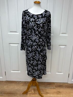 Kasper Women Faux‎ Wrap Long Sleeve Dress - Size XL.